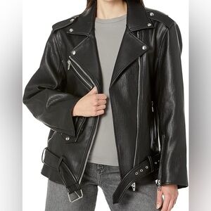 BLANK NYC MOTO JACKET VEGAN BLACK LEATHER SIZE LARGE